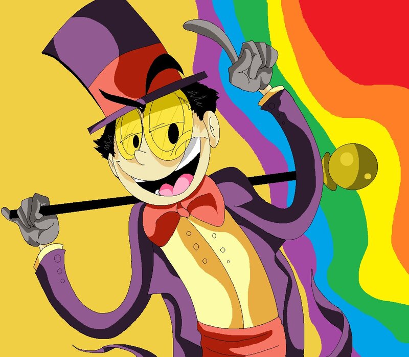 Cartoon Character with Cane — Yellow