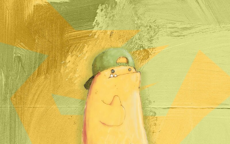 cartoon character with cap