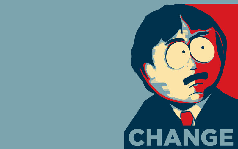 Cartoon character with 'CHANGE' text
