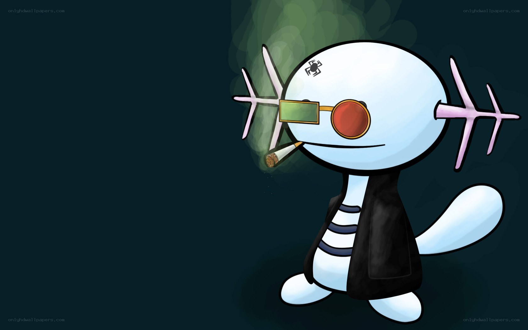 cartoon character with cigarette