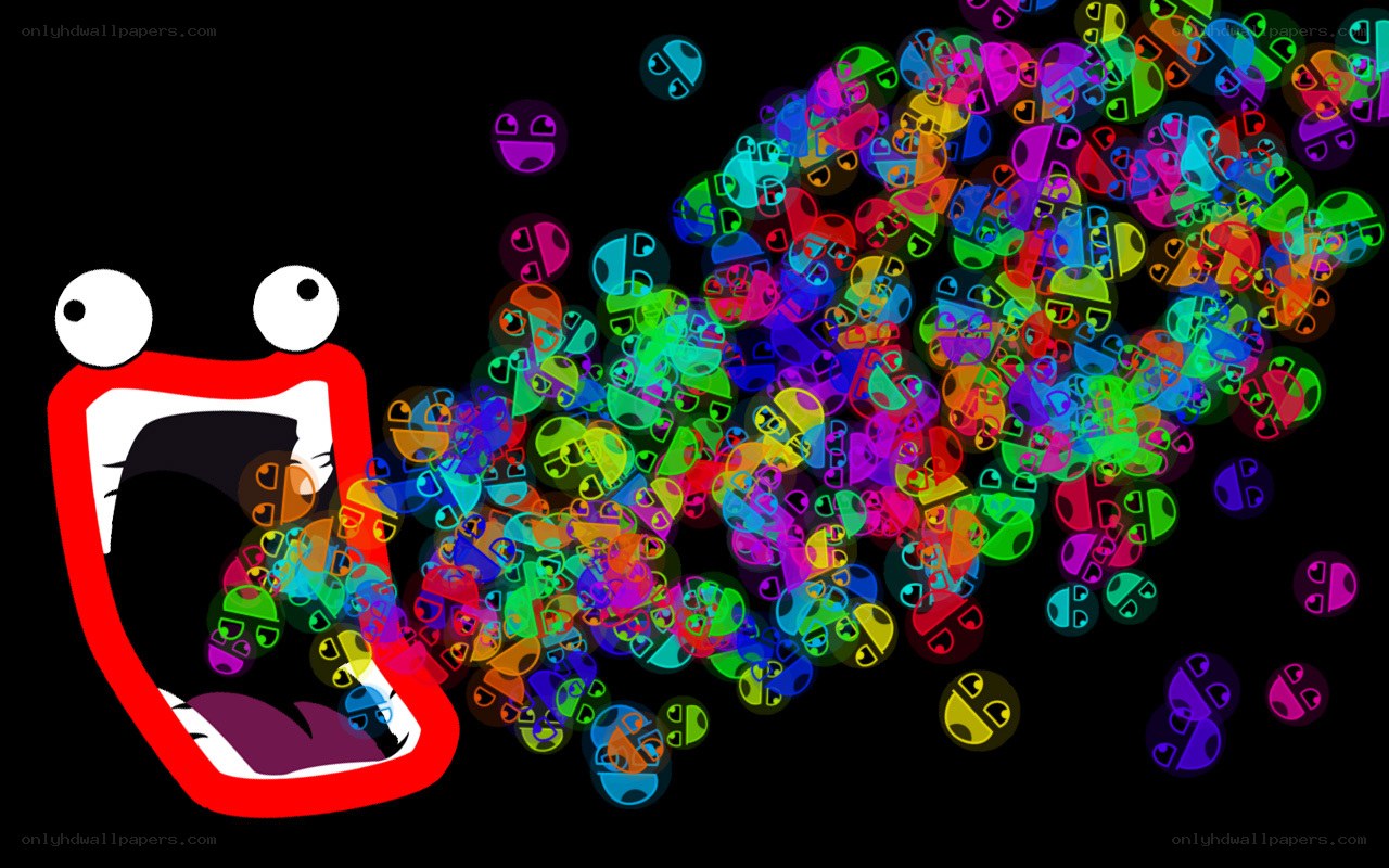 cartoon character with colorful particles