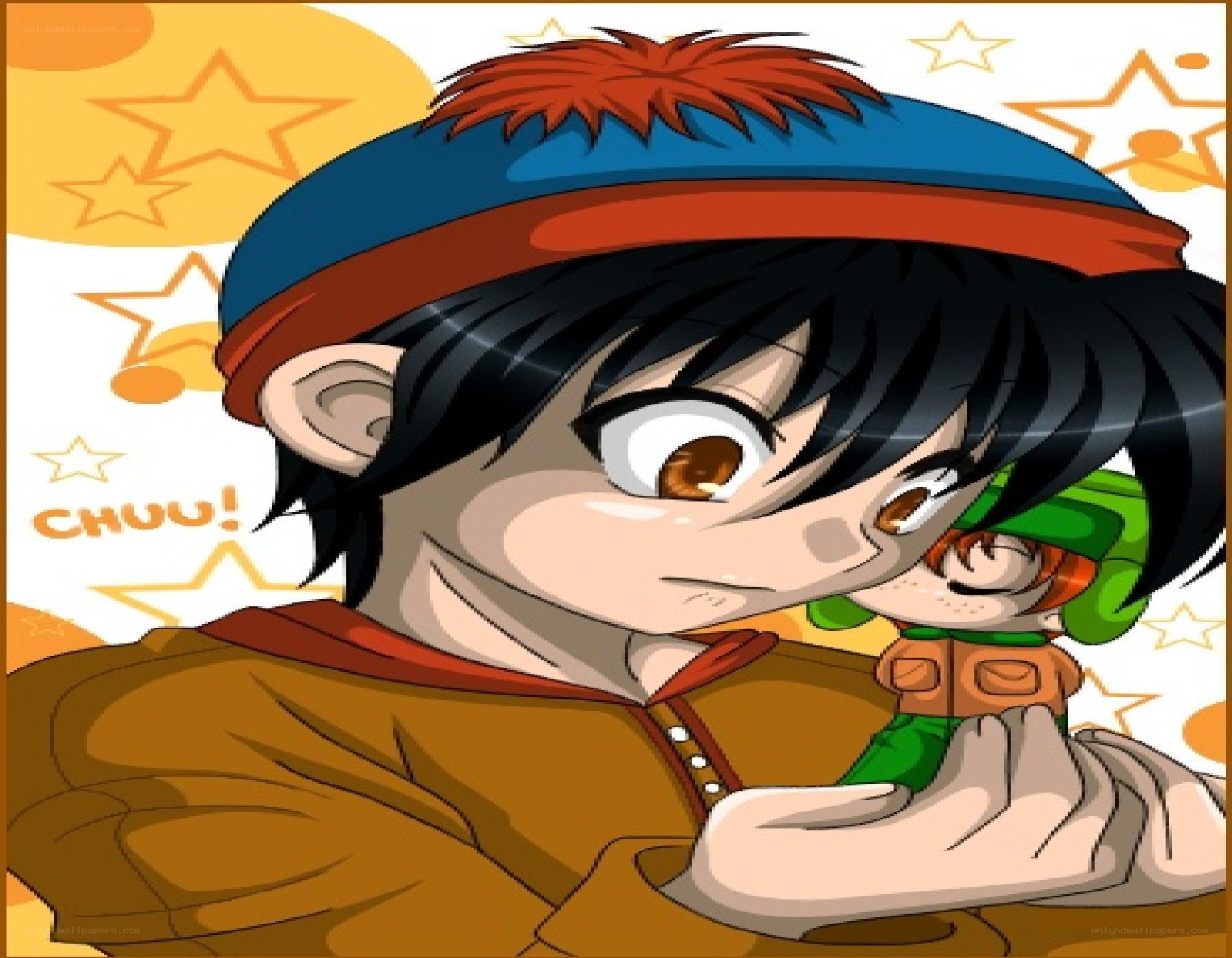 Cartoon character with doll