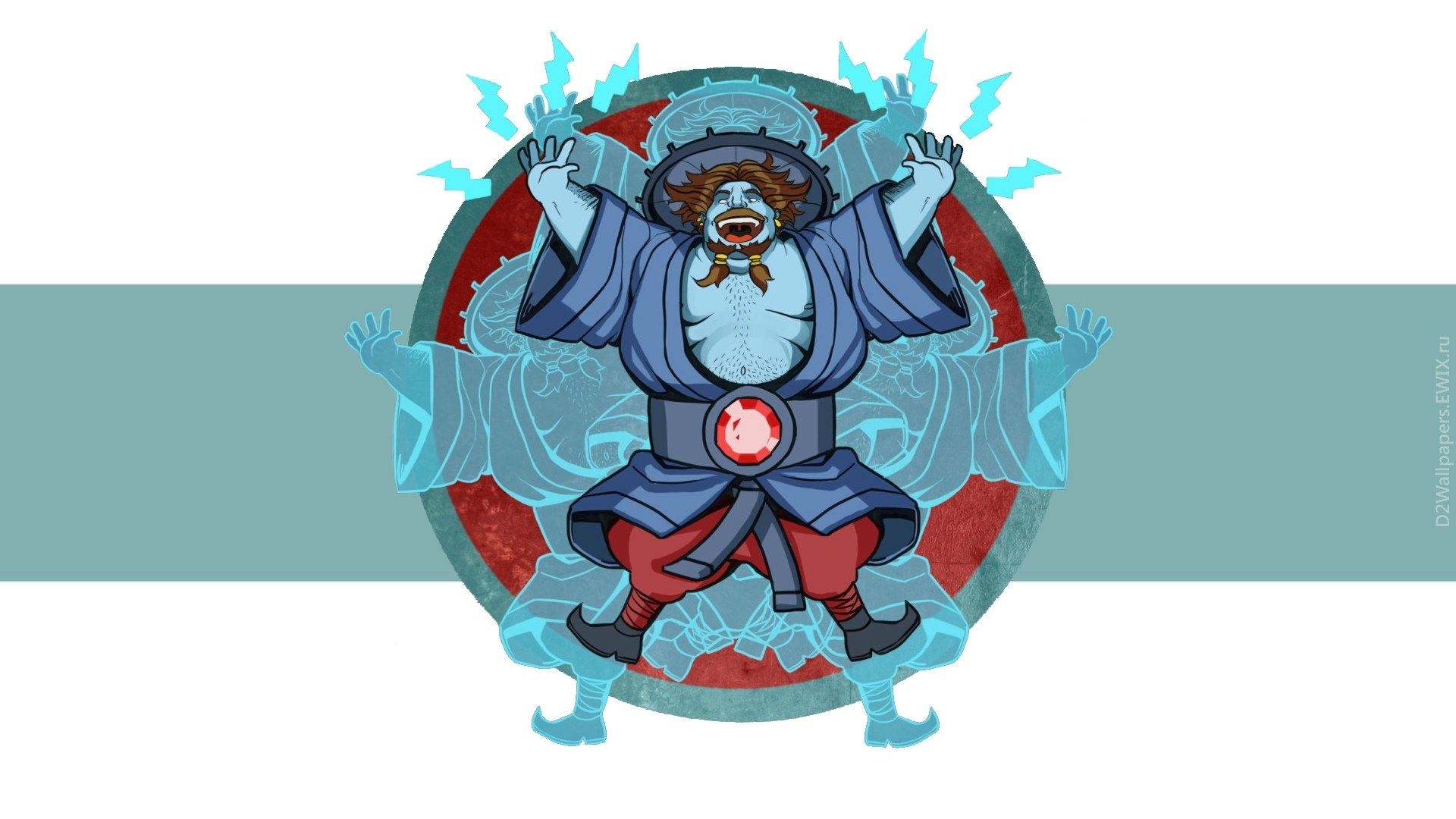 cartoon character with energy aura