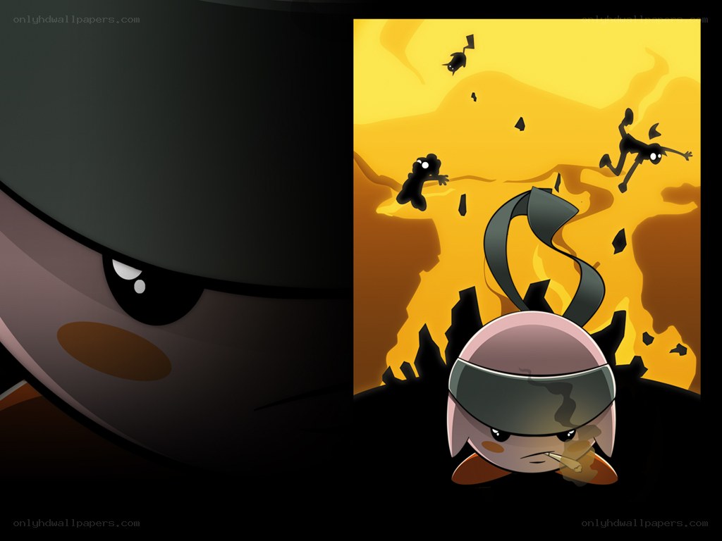 cartoon character with explosion