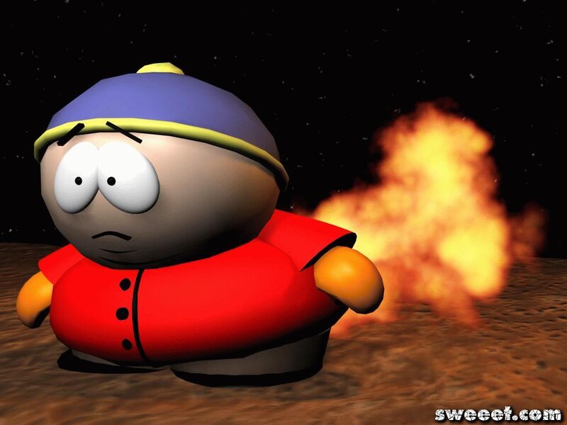 Cartoon character with fire