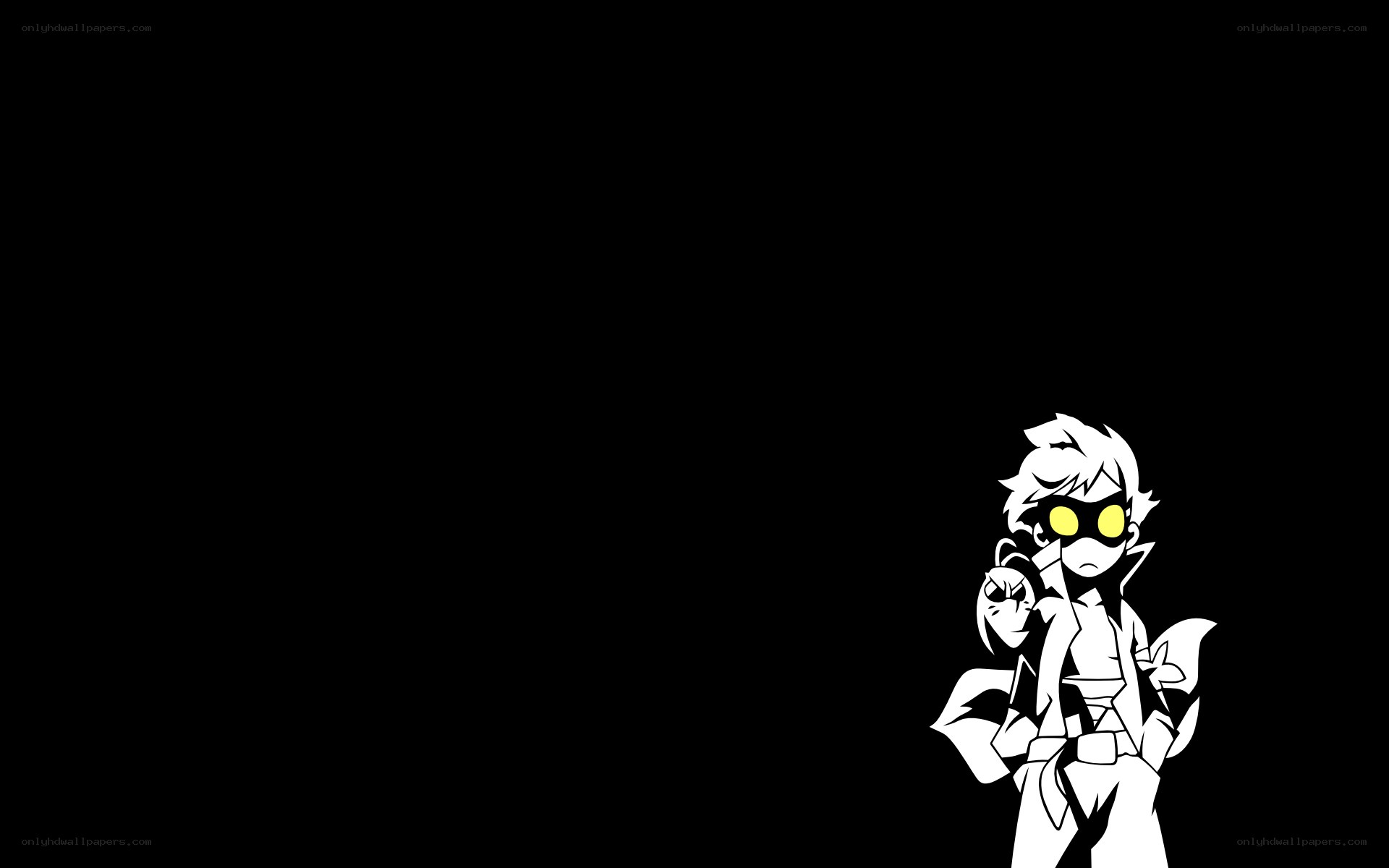 cartoon character with glowing eyes