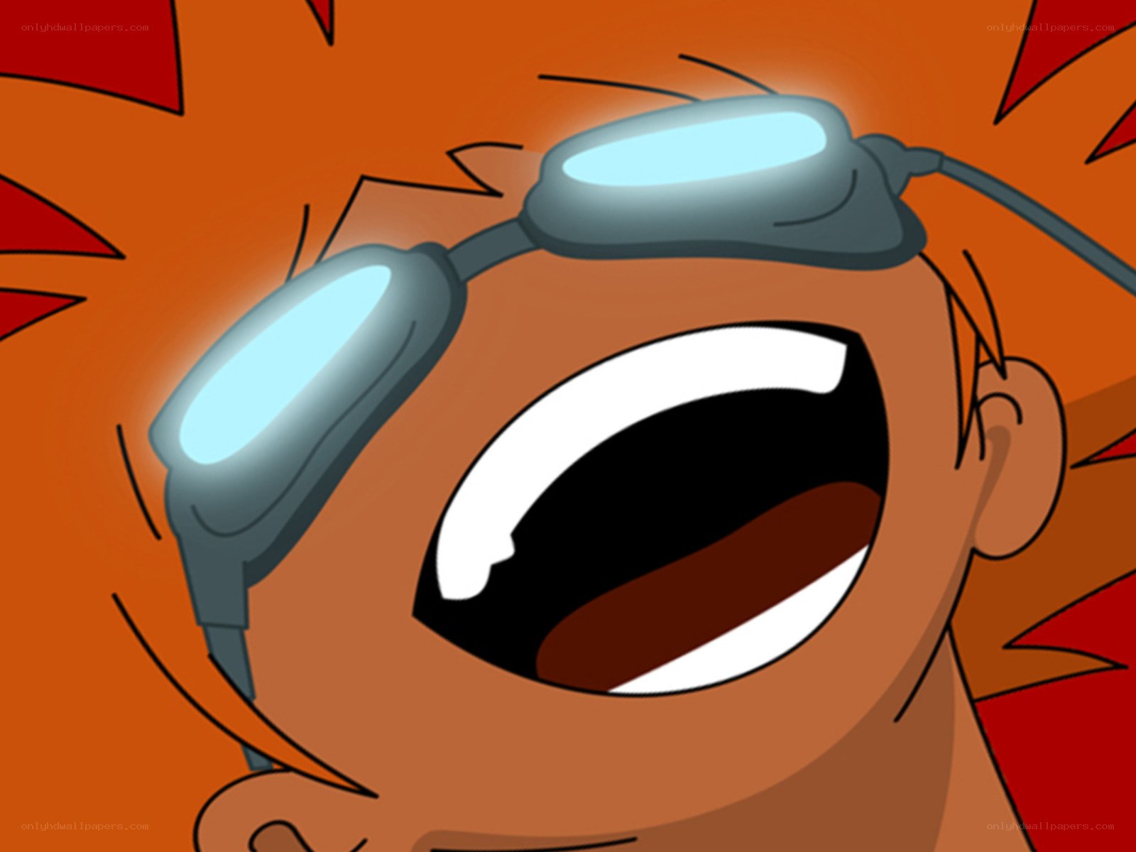 cartoon character with goggles