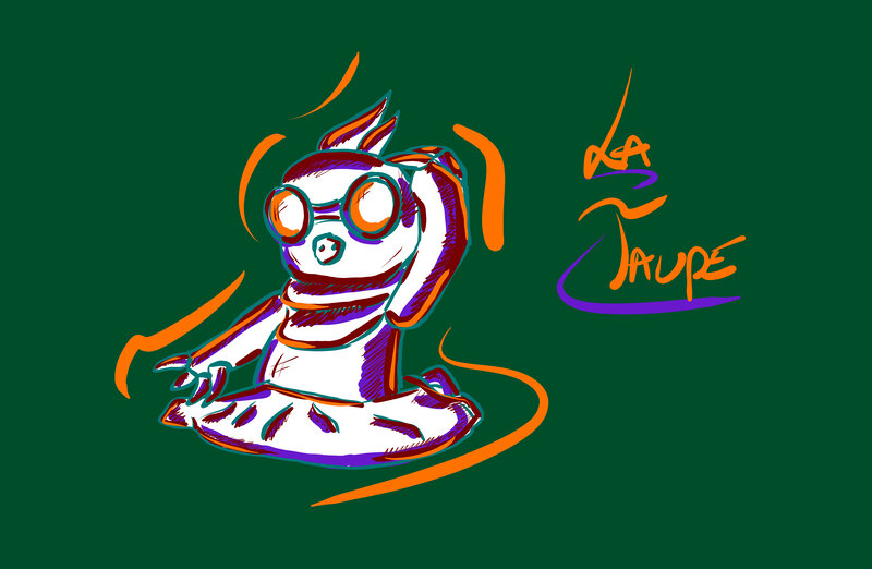 Cartoon Character with Goggles — Green