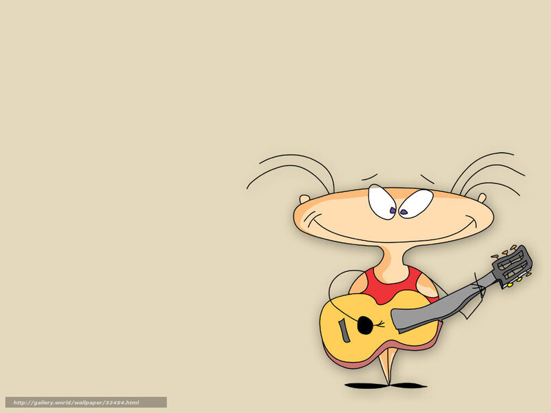 cartoon character with guitar