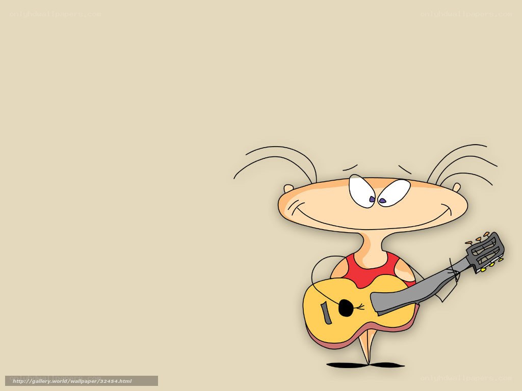 cartoon character with guitar