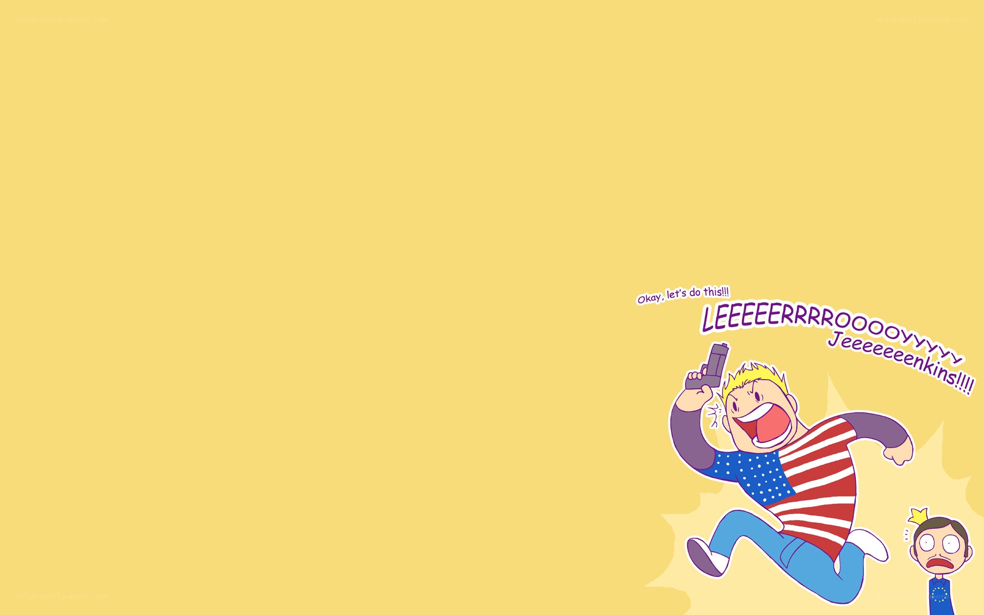 Cartoon character with gun