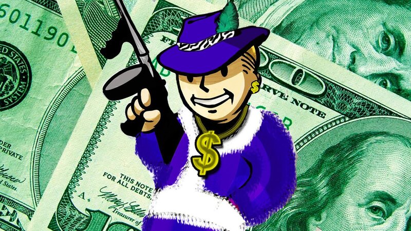 Cartoon Character with Gun — Green