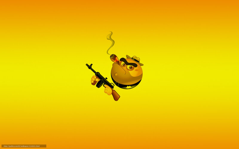 Cartoon Character with Gun — Yellow, Aggressive