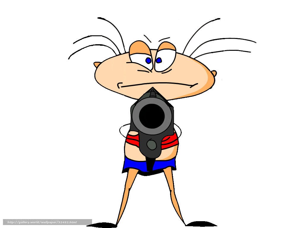 cartoon character with gun
