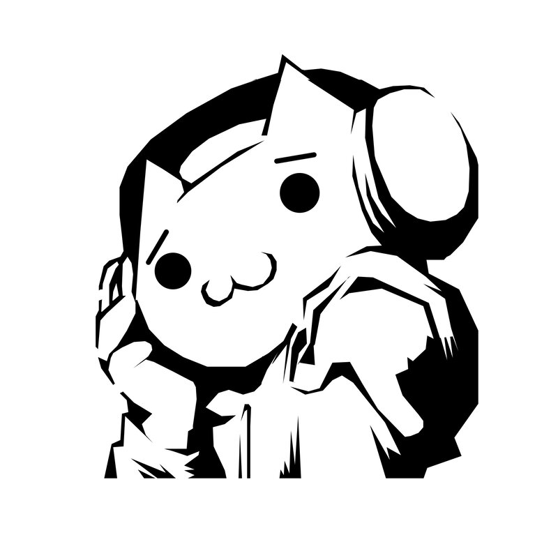 cartoon character with hand on chin