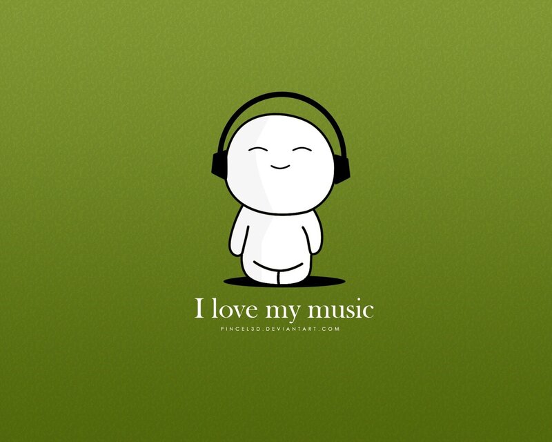 cartoon character with headphones