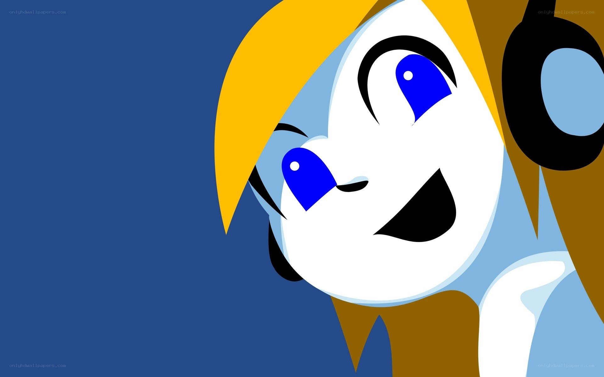 cartoon character with headphones