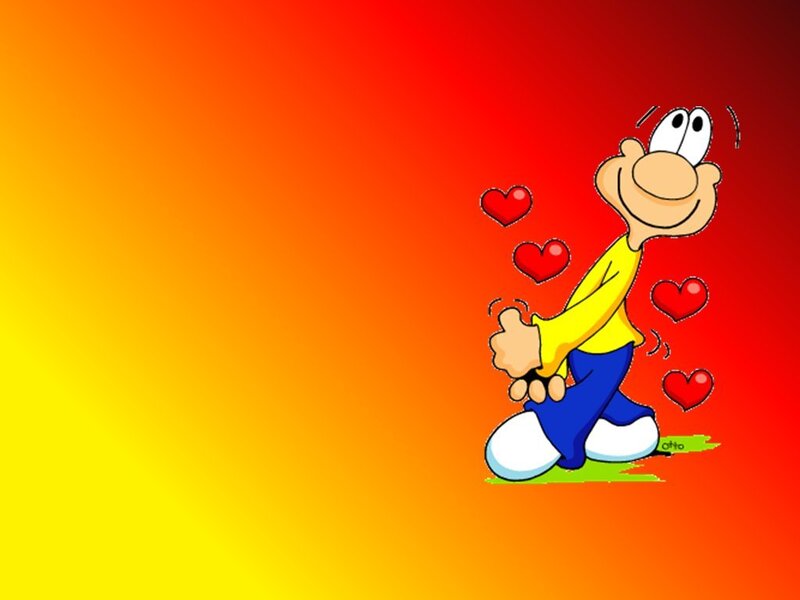 cartoon character with hearts