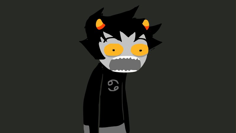 Cartoon Character with Horns — Black
