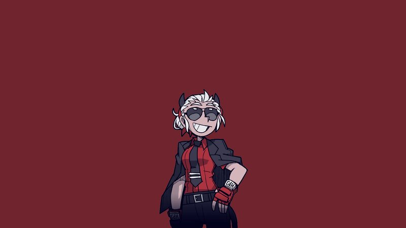 Cartoon Character with Horns — Red, Confident