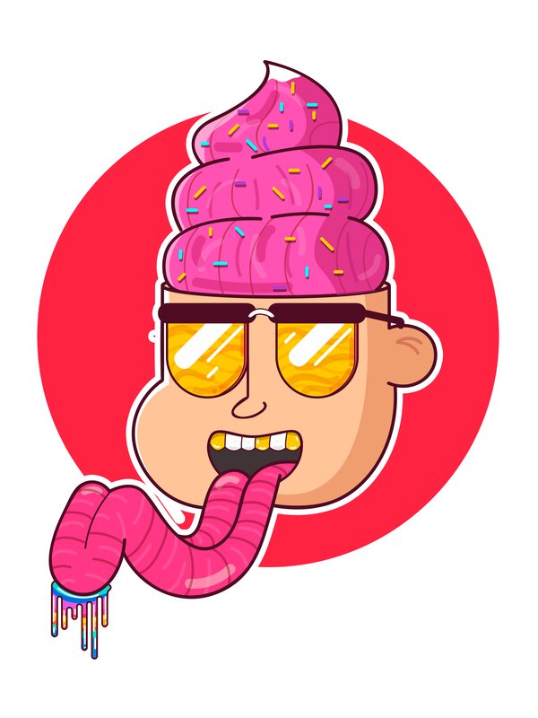 Cartoon Character with Ice Cream