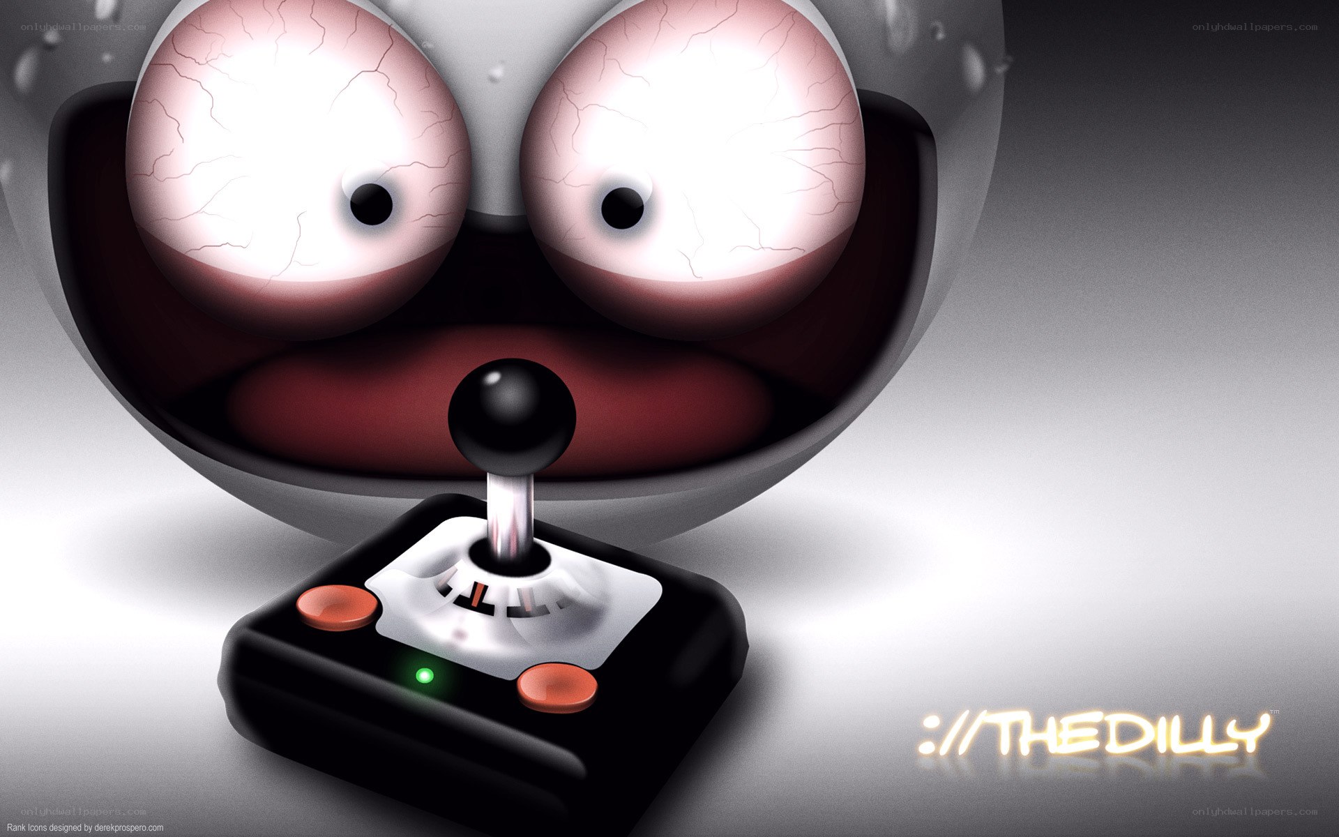 cartoon character with joystick