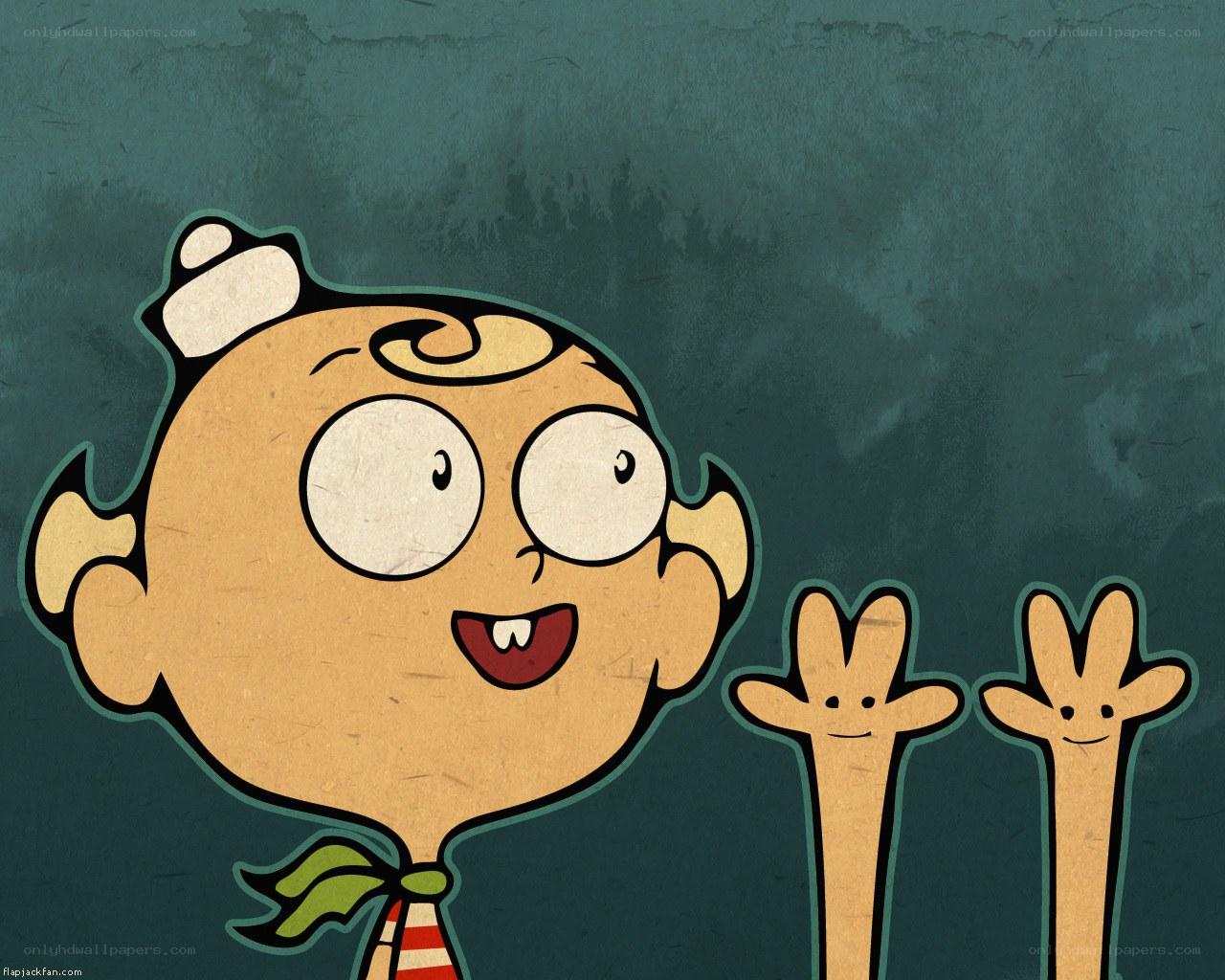 Cartoon character with long arms