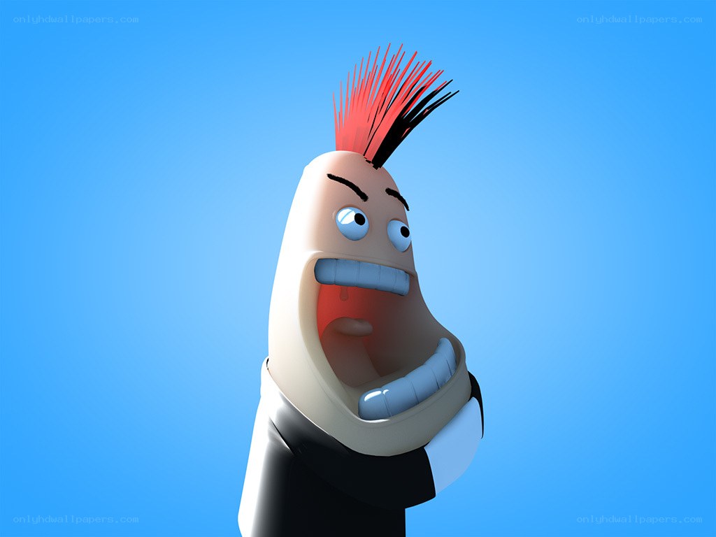 cartoon character with mohawk