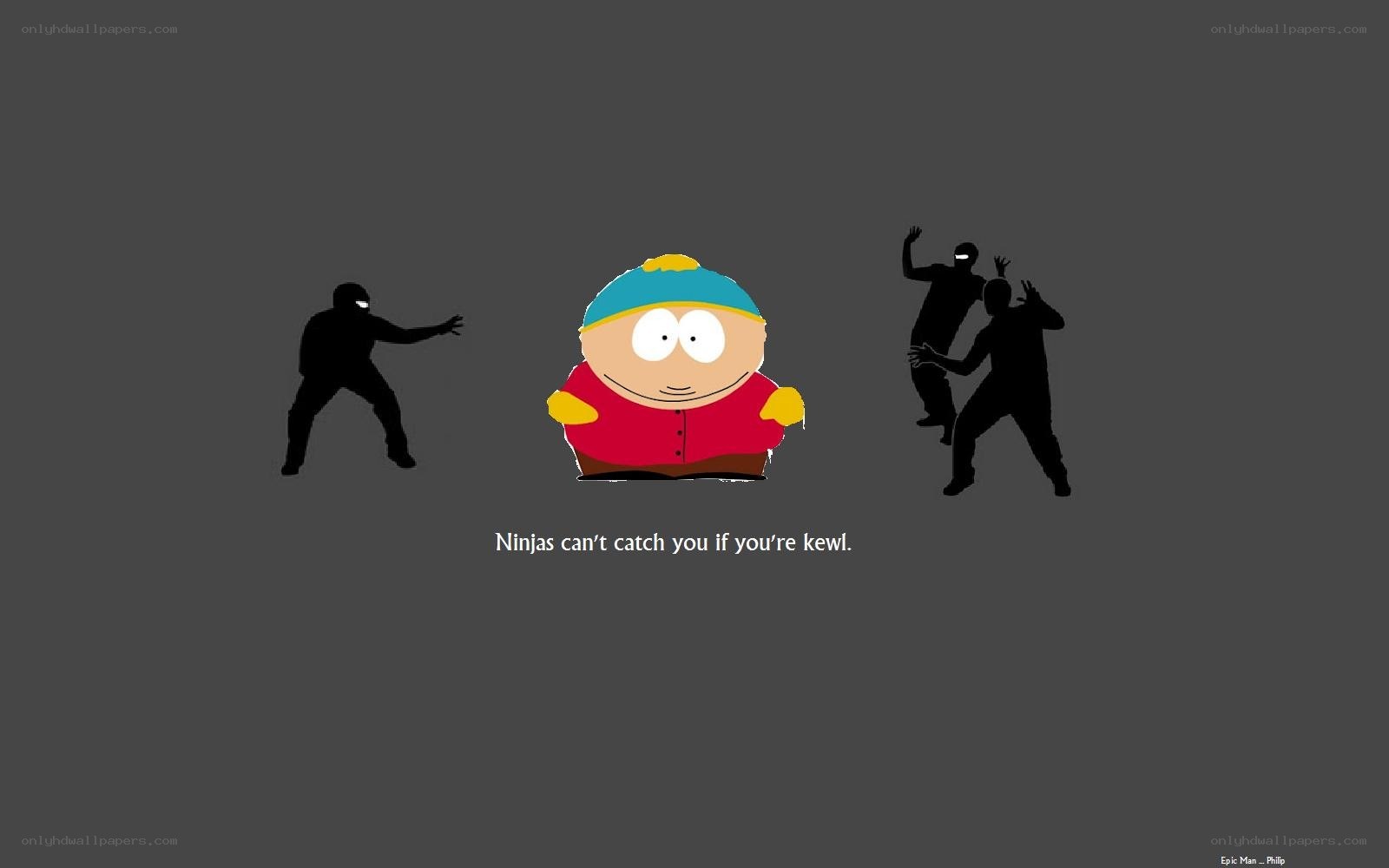 Cartoon character with ninjas