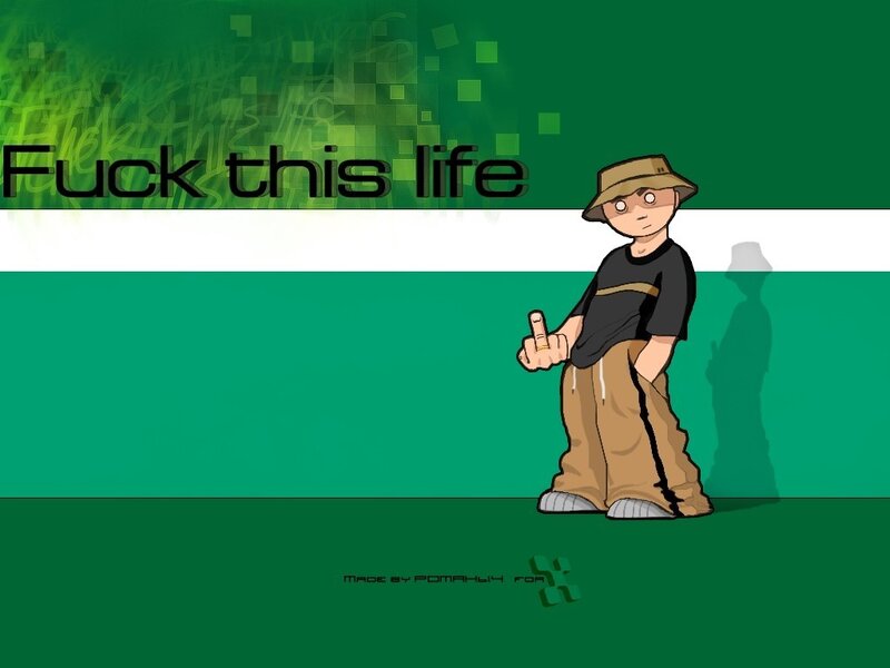 cartoon character with offensive text
