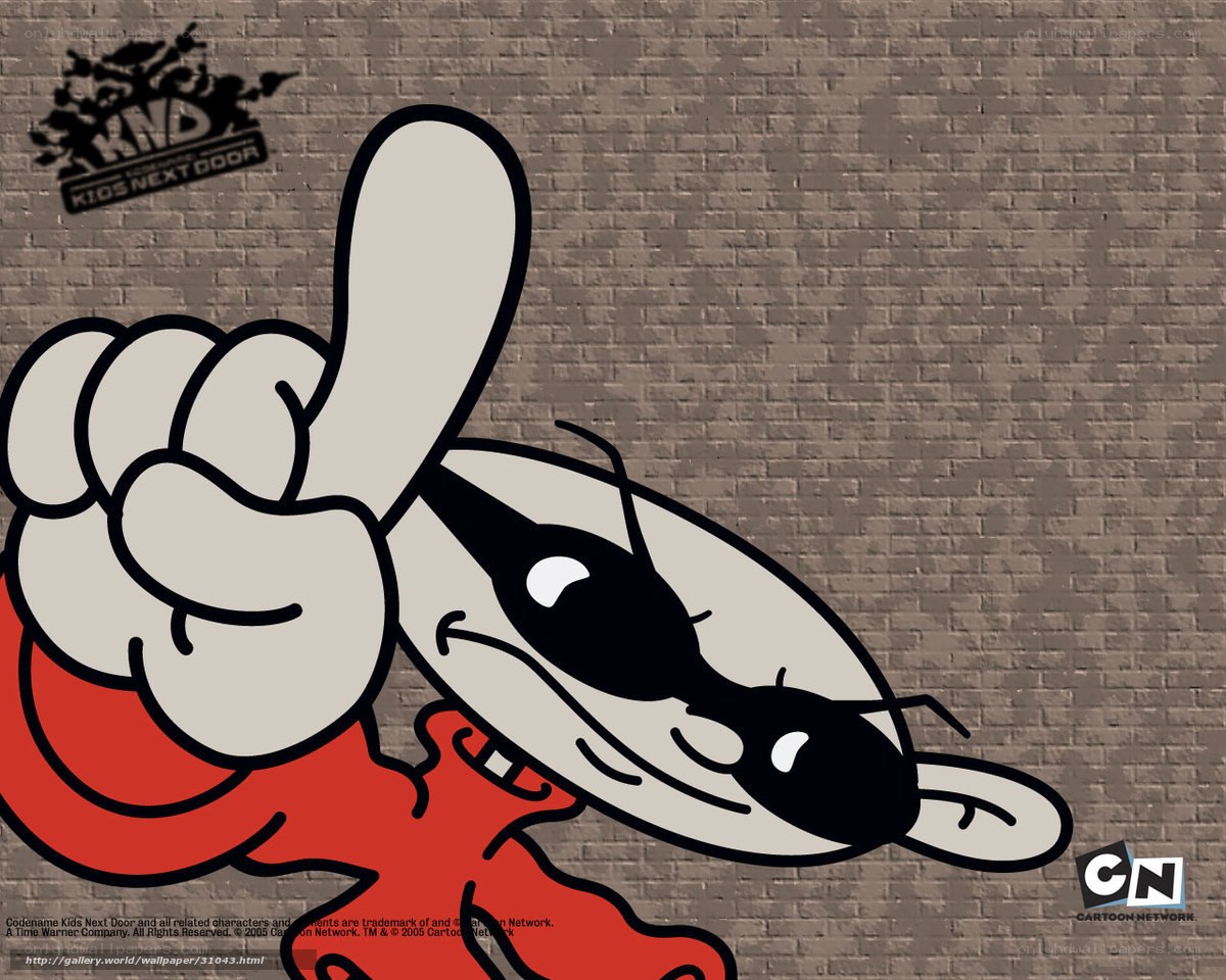 Cartoon character with peace sign