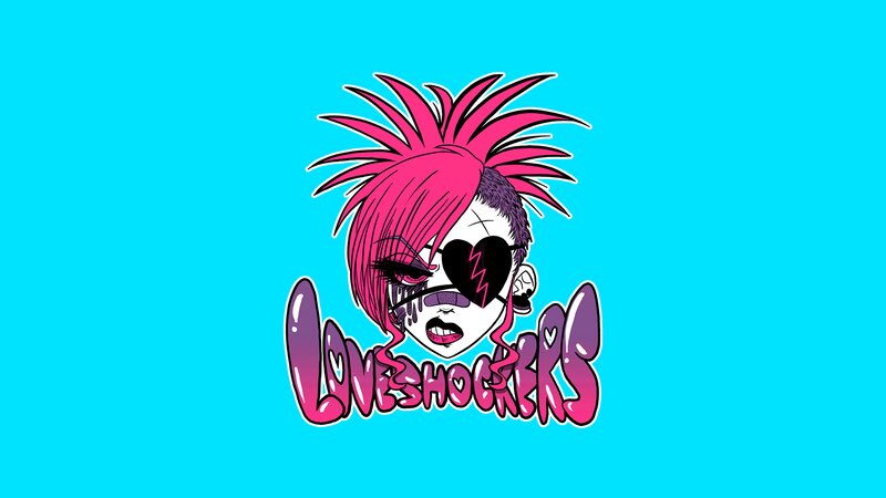 Cartoon Character with Pink Hair — Cyan