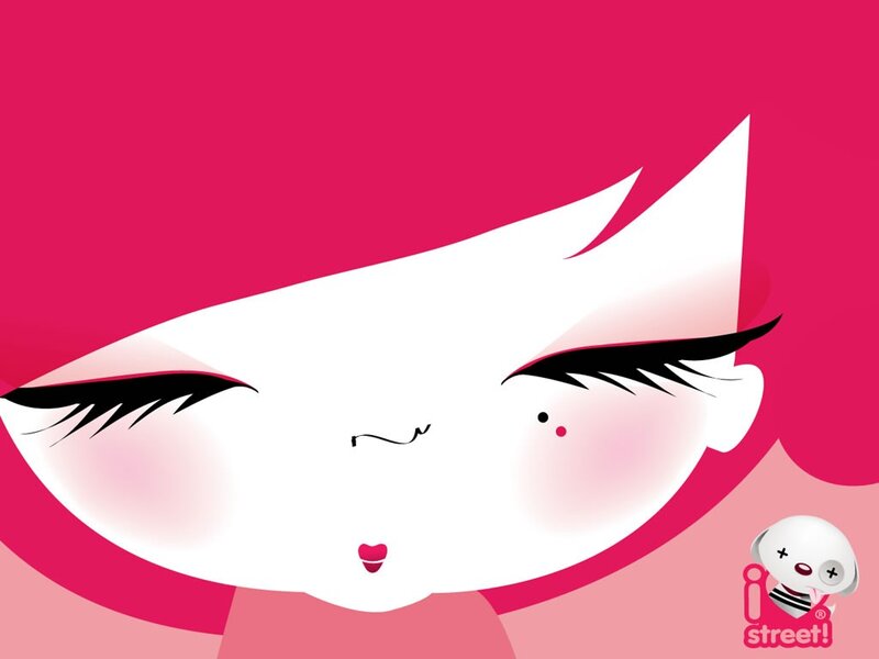 cartoon character with pink hair