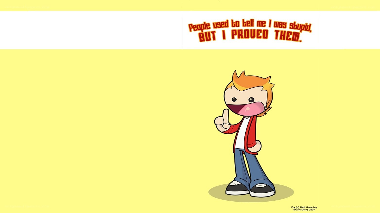 cartoon character with quote