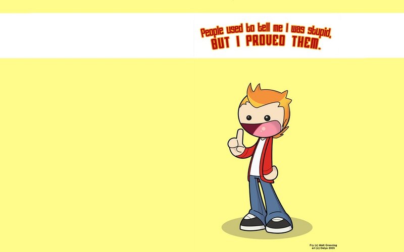 cartoon character with quote