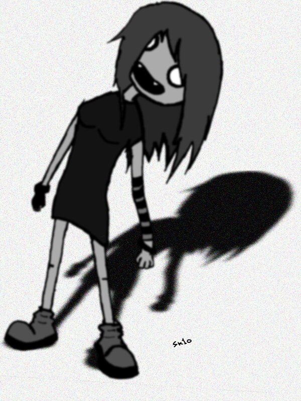 cartoon character with shadow
