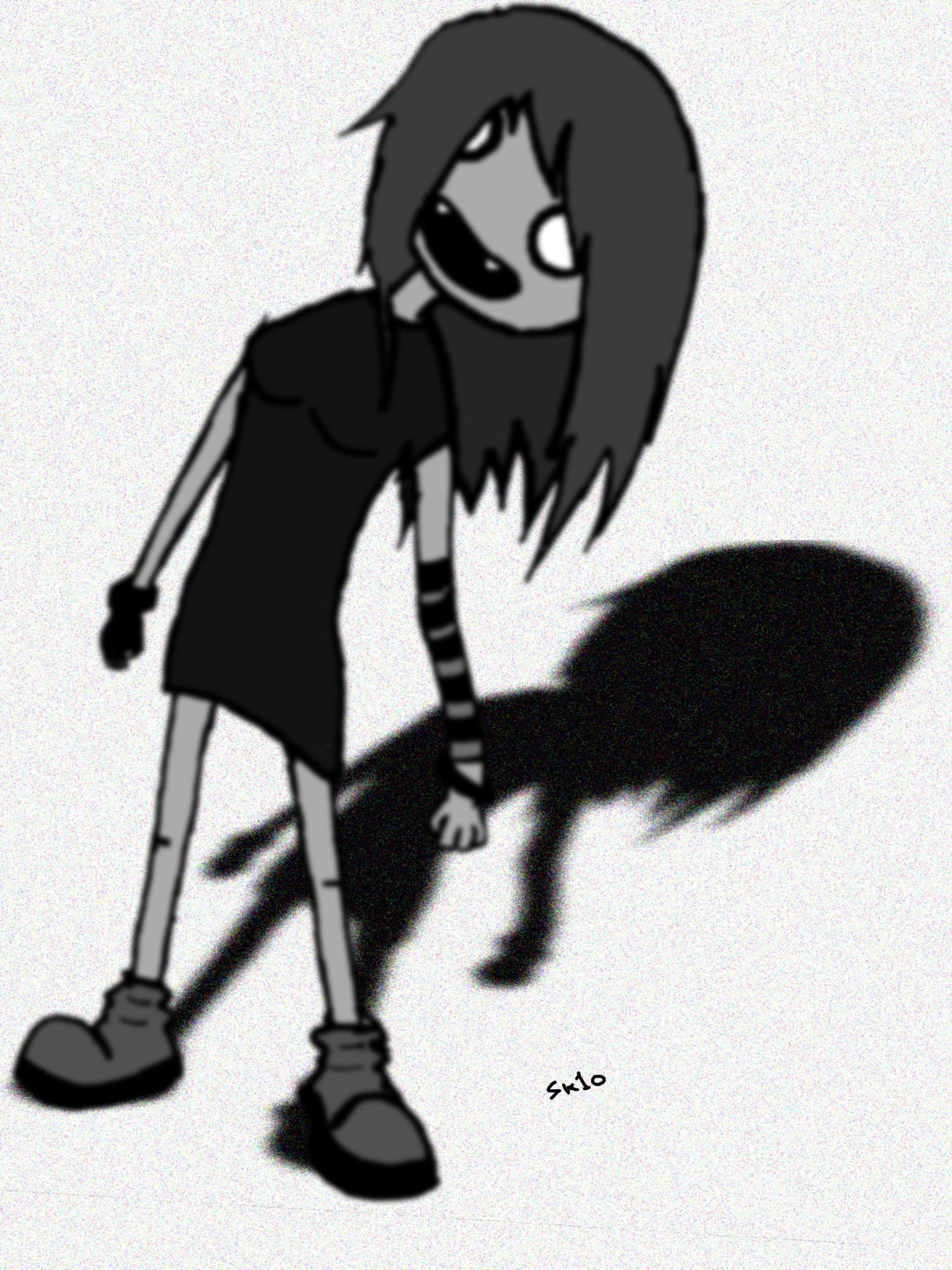 cartoon character with shadow