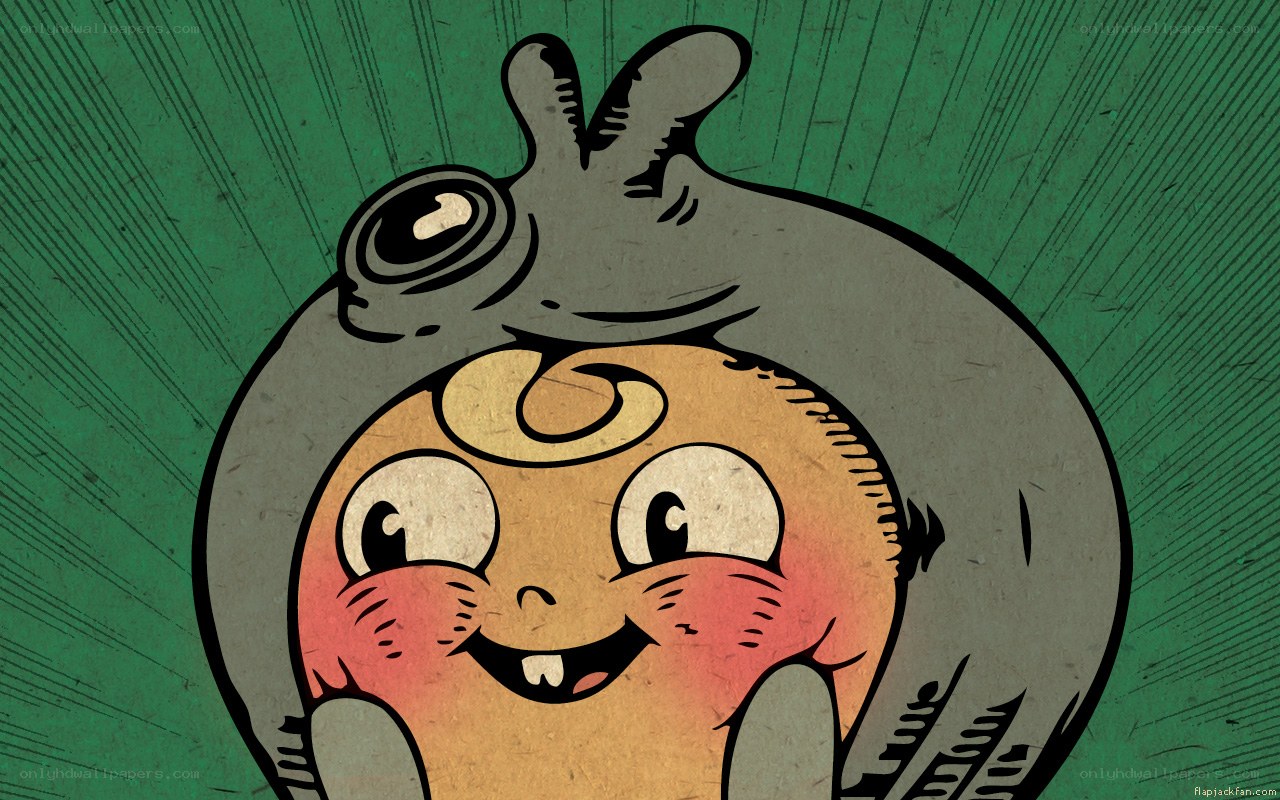 cartoon character with slug hat