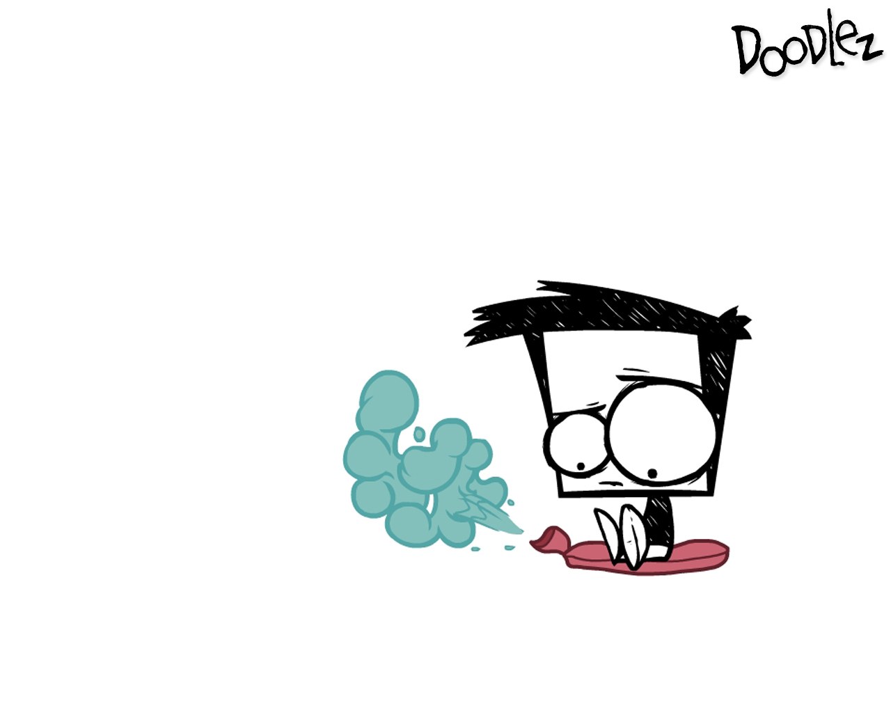 cartoon character with smoke