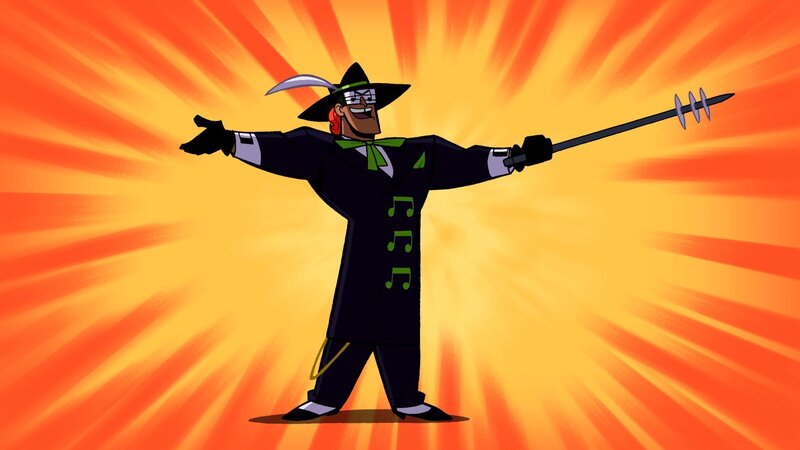 Cartoon character with spear