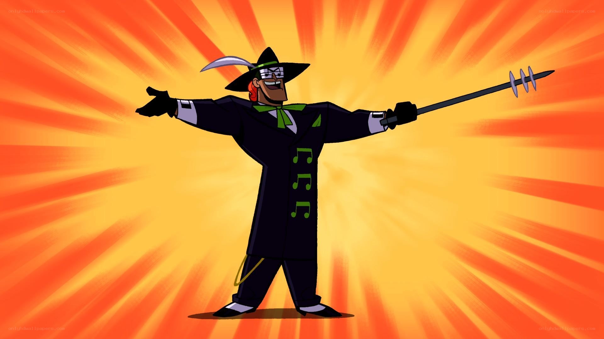 Cartoon character with spear