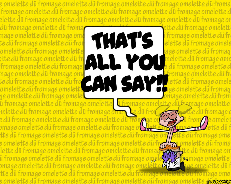 Cartoon character with speech bubble