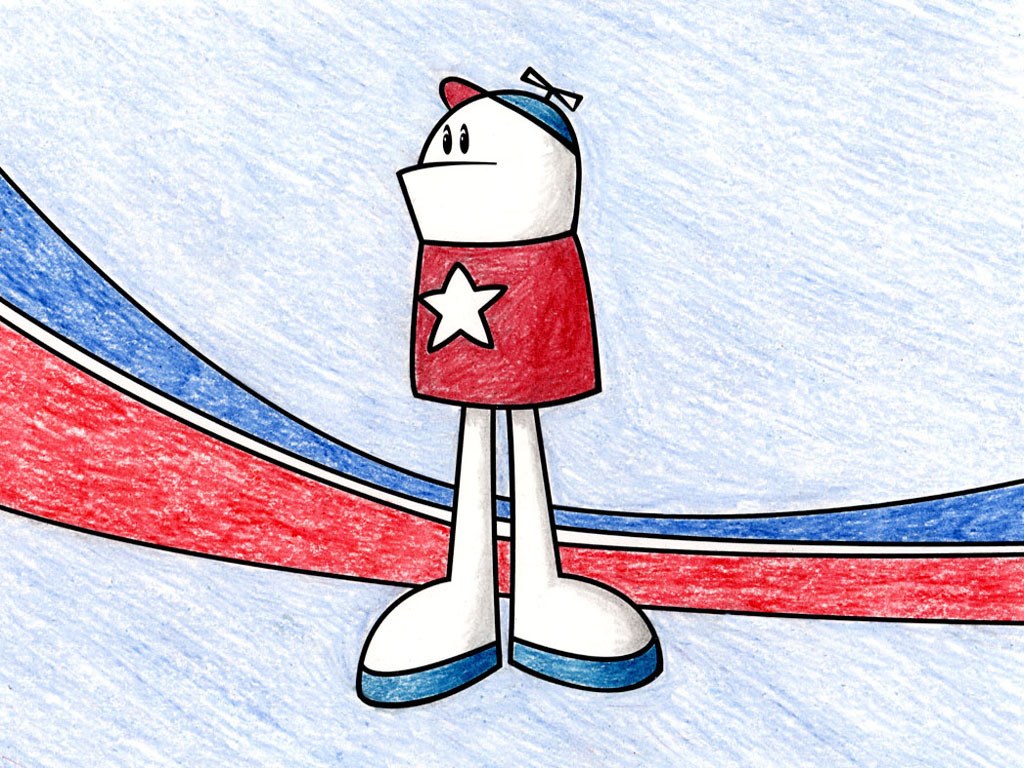 cartoon character with star