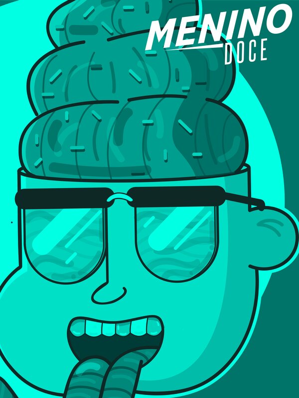 Cartoon Character with Sunglasses — Teal