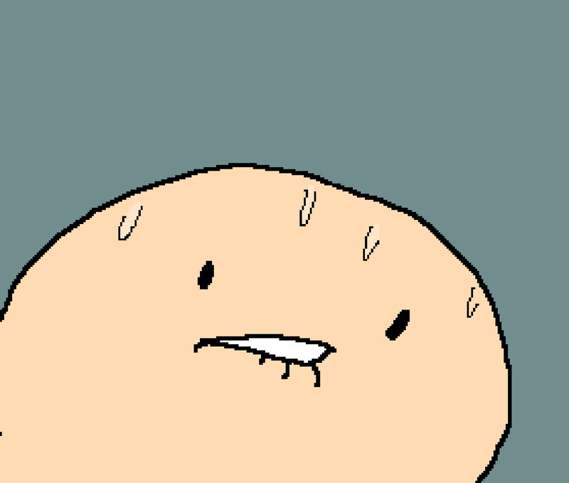 cartoon character with sweat