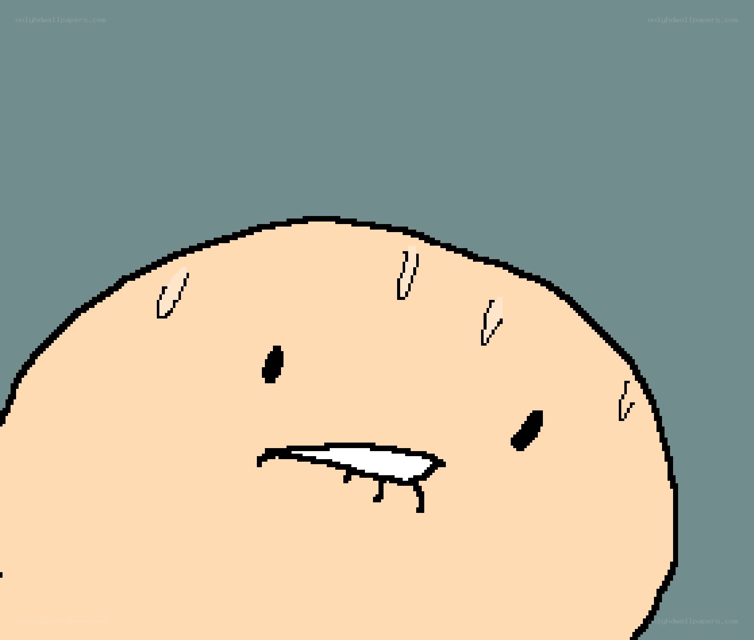 cartoon character with sweat