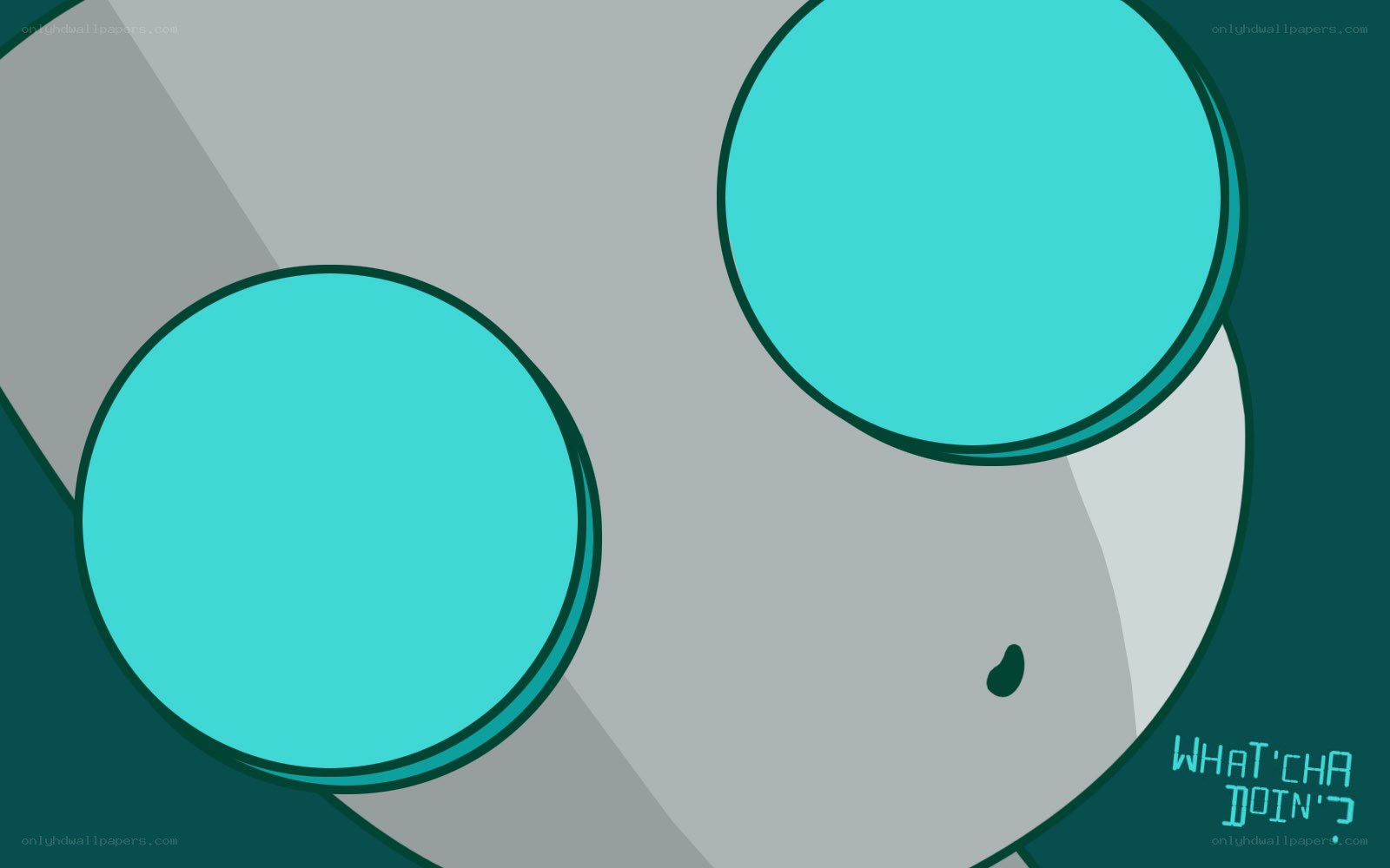 cartoon character with teal eyes