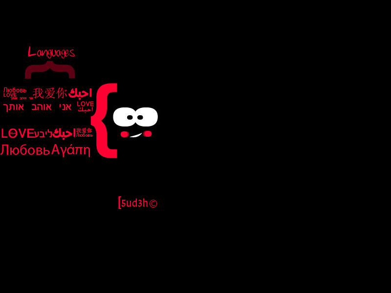 Cartoon Character with Text — Black