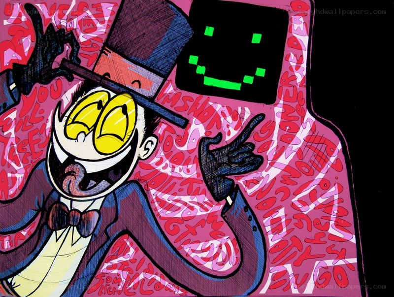 cartoon character with top hat