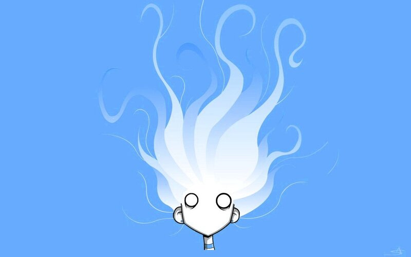 cartoon character with white hair